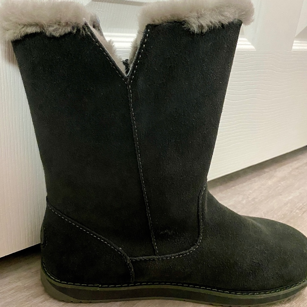 Ladies Emu Australia Gravelly Waterproof Suede Sheepskin Boots Gray Size10 New - Picture 2 of 16